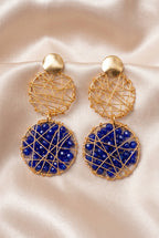 Aretes Largos Tejidos en Alambrismo