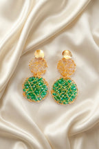 Aretes Largos Tejidos en Alambrismo