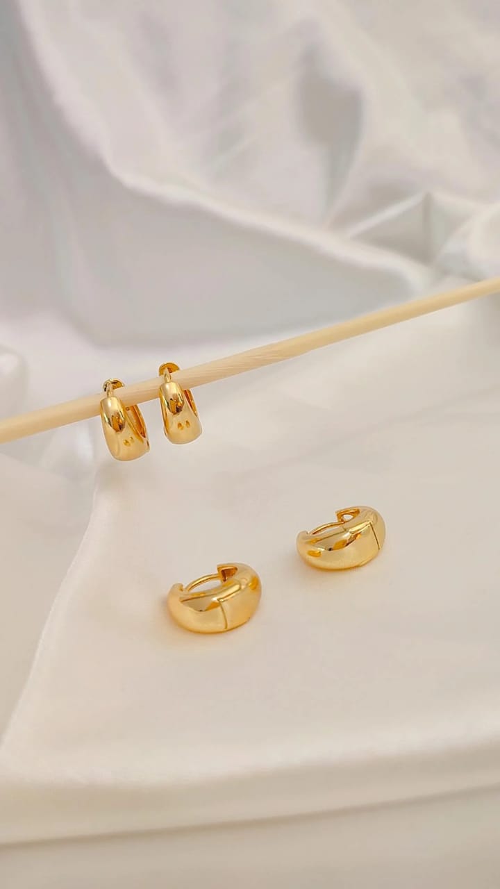 Argollas en rodio dorado
