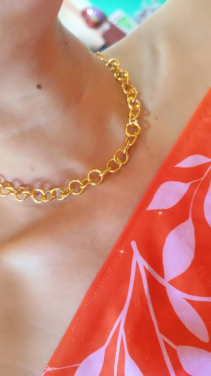 Choker Cadena Gruesa Dorada