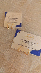 Argollas Rectangulares con Zircones Dorados