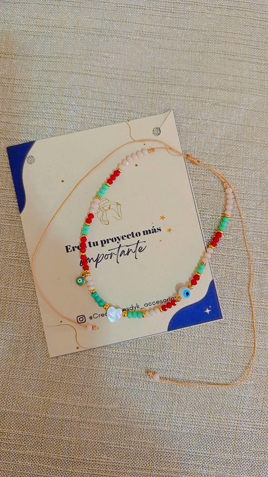 Choker corazón de murano mate corredizo vista completa