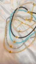 Choker murano con dije de corazón en rodio en varios colores