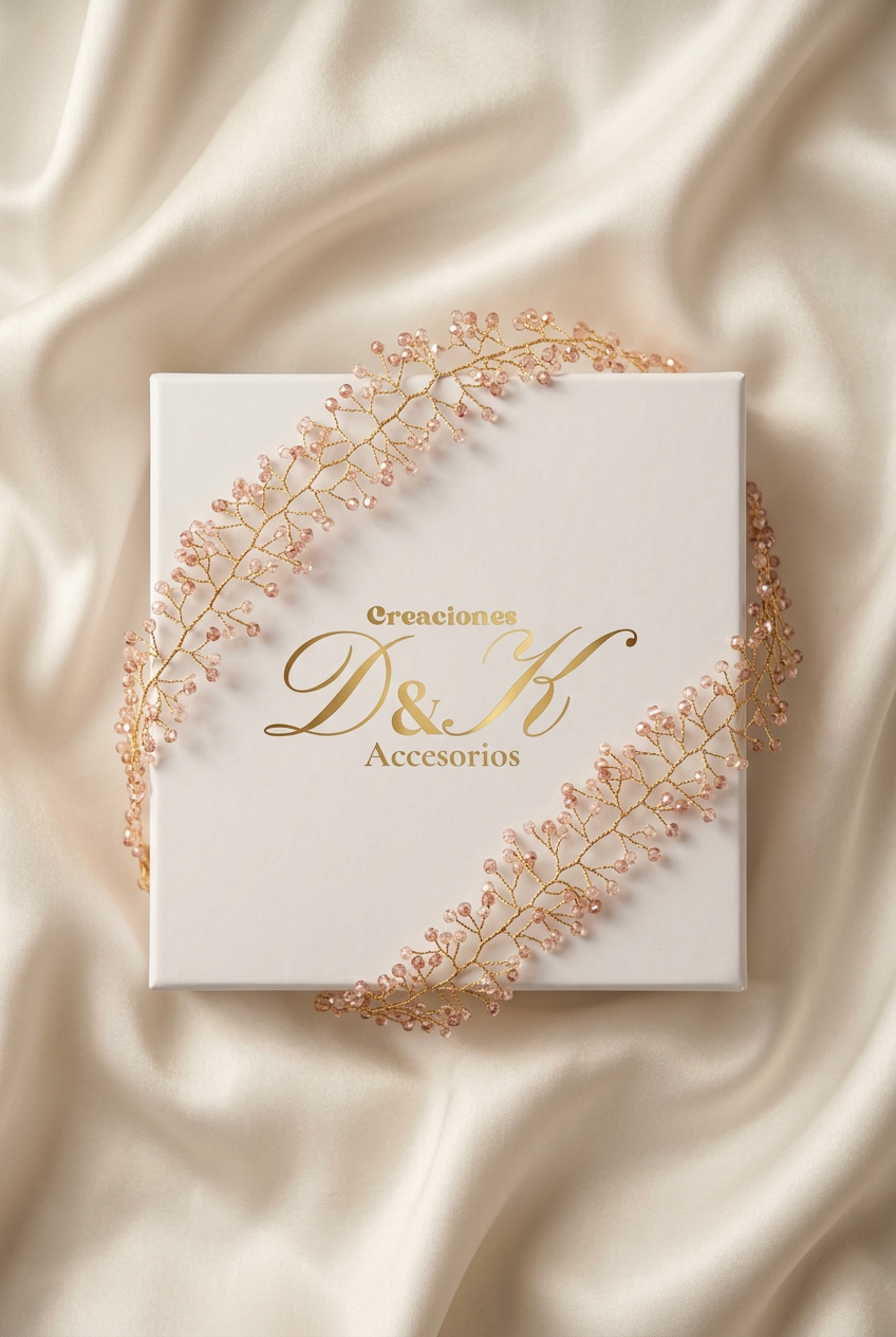 Hair vine rosado D&K con caja de lujo